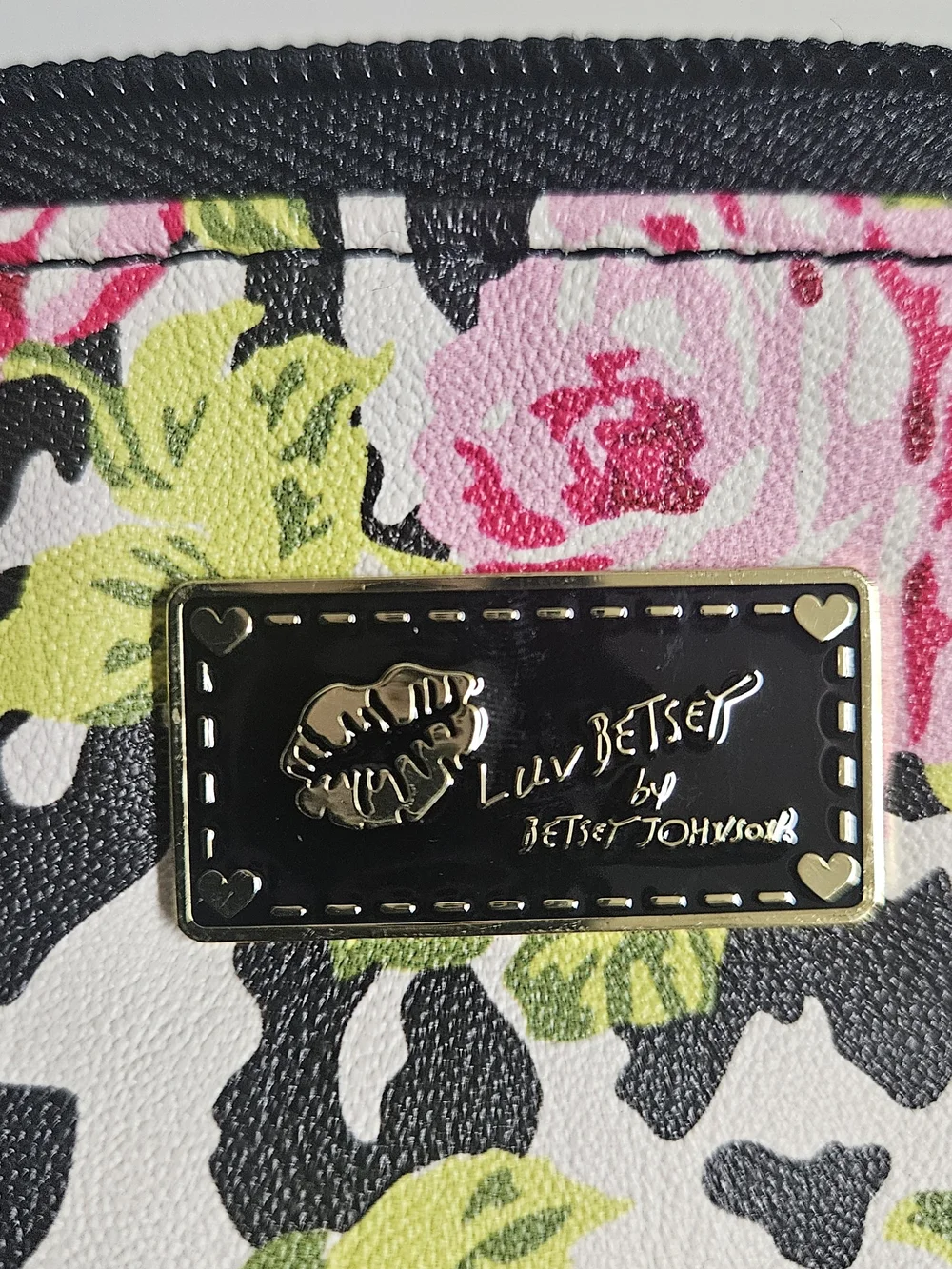Floral Leopard Print Crossbody Bag in Pink and Black
